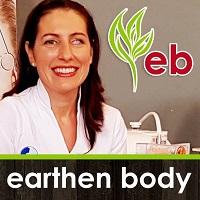 earthen body logo with image of woman