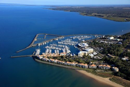 Aerial view or Urangan Boat Harbour