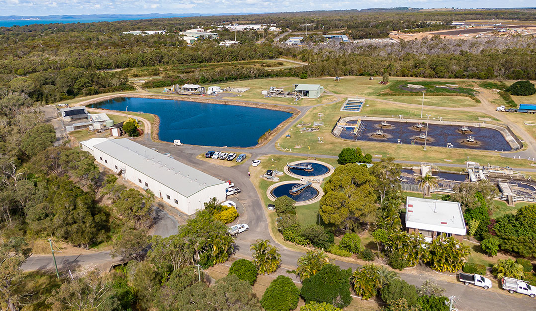Pulgul Creek Sewage Treatment Plant aerial view
