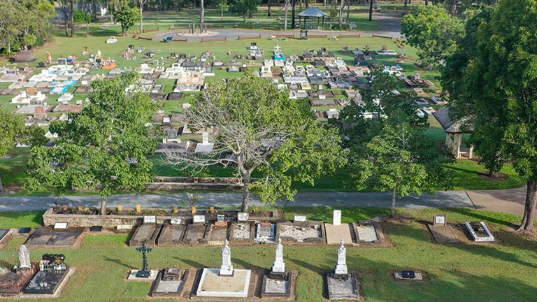 Aerial view of Polson Cemetery