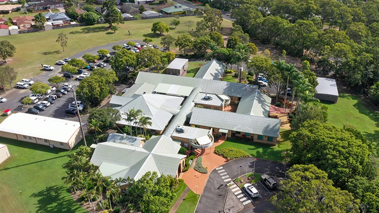 Aerial view of Tavistock Street Council administration building