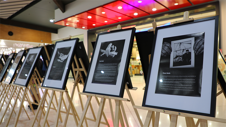 Photographs on display for These hands Dementia Mini Expo