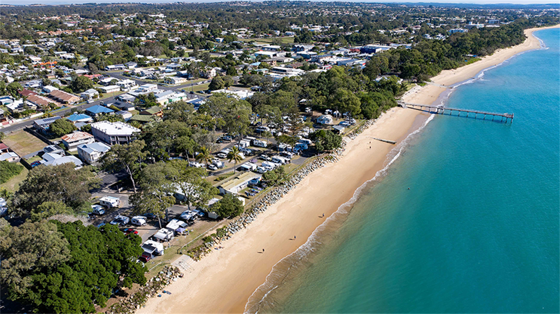 Aerial view of Torquay foreshore