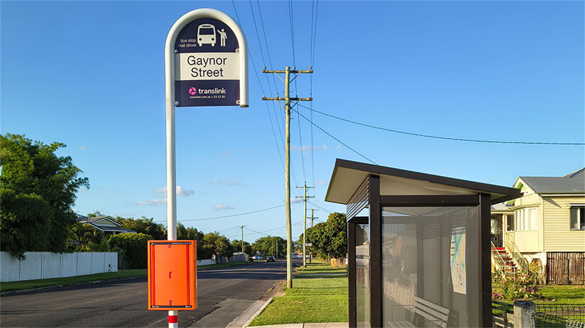 Gaynor Street bus stop sign