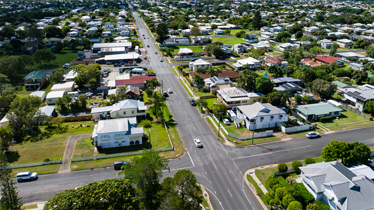 Aerial view of Walker Street