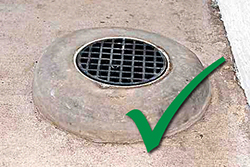 Correct installation of overflow relief gully 