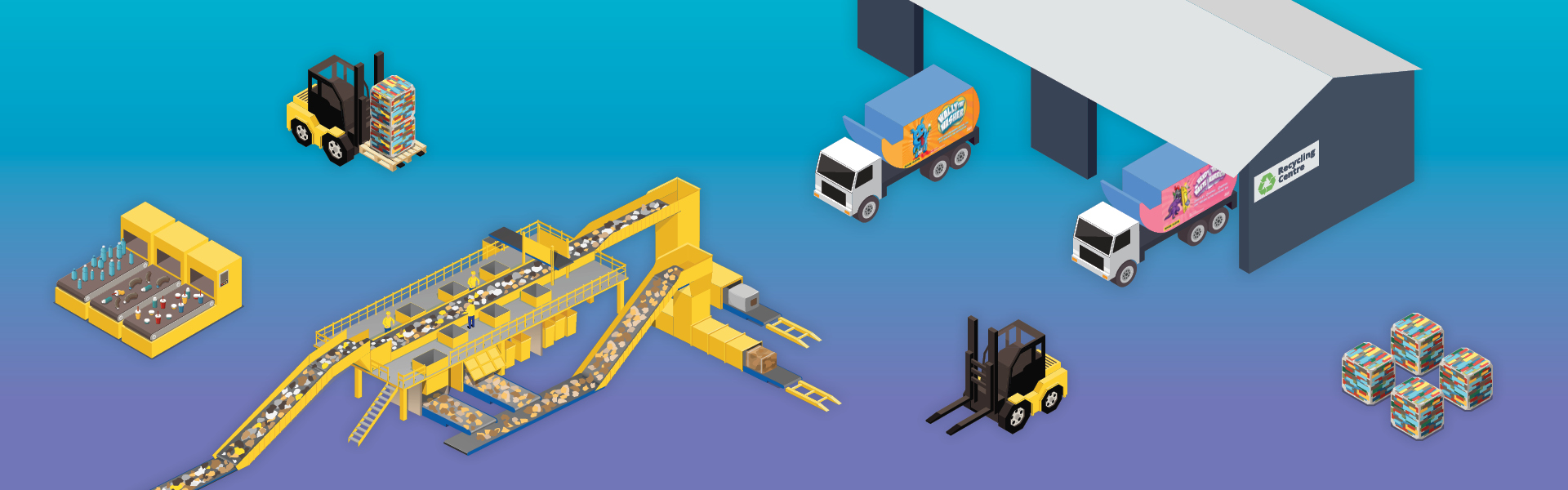 Recycling tour facility graphic