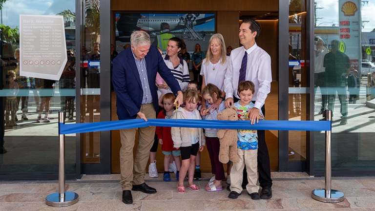 Ribbon cutting at the new Hervey Bay Community Hub opening