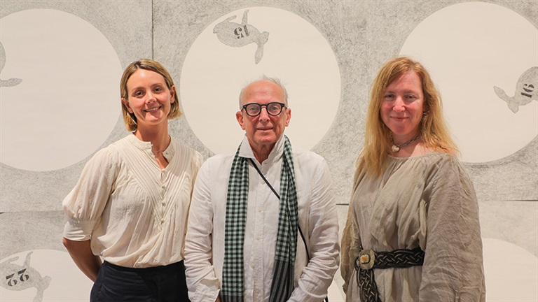 From left to right: HBRG Director Sarah Thomson, local artist Colin Reaney, and Queensland artist Anastasia Klose.