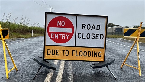 Road closed due to flooding