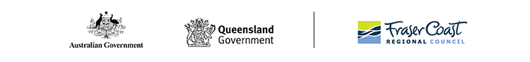 Australian Govt. Queensland Govt. and Fraser Coast Regional Council logos