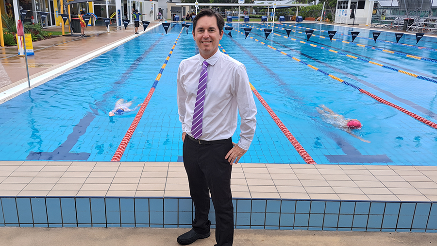 Mayor George Seymour at aquatic centre