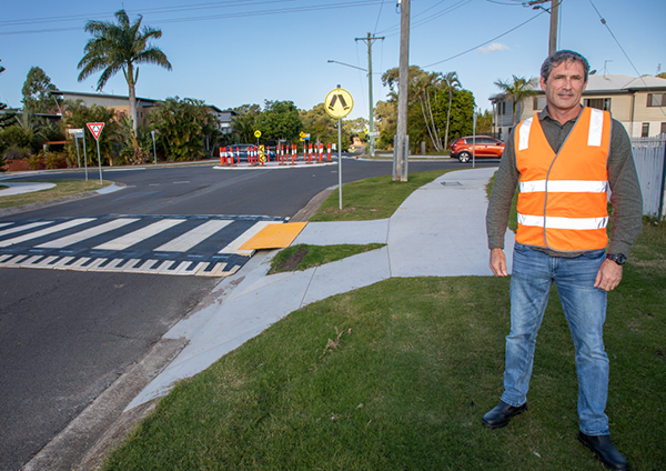 Cr Okeefe on Pulgul Moolyyir st roundabout