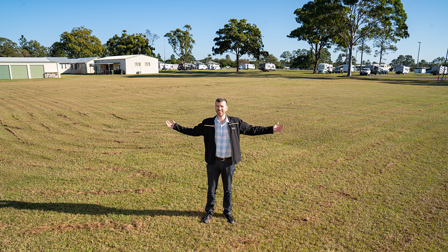 Cr Paul Truscott at the Maryborough Airport land