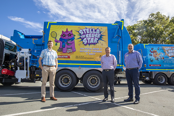 Fraser Coast Waste Monsters Cr Paul Truscott Cr David Lee and Jeff Delgado 600px