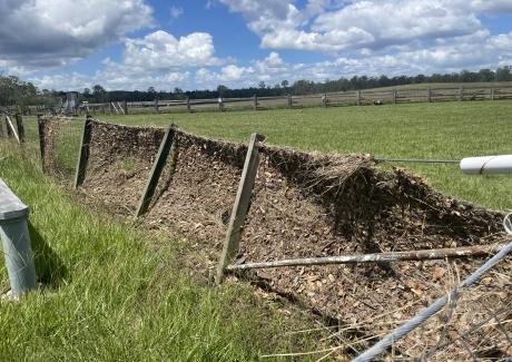 Flood damaged fence