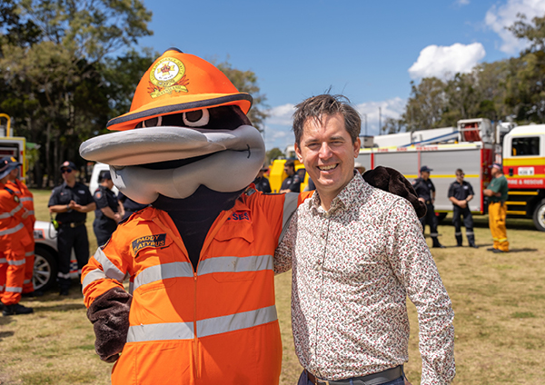 Mayor George Seymour with SES Paddy