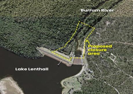 Lenthalls Dam closure area