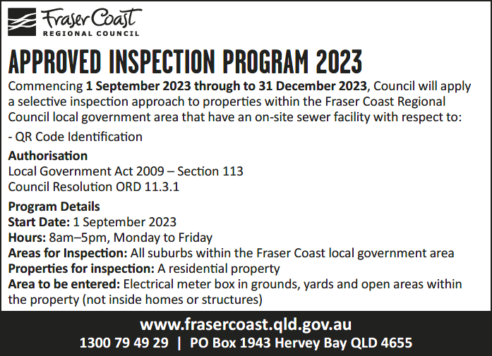 Public Notice Approved Inspection Program