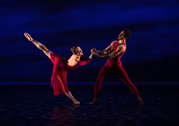 Queensland Ballet dancers Laura Tosar and Patricio Reve performing on stage. Photo: David Kelly