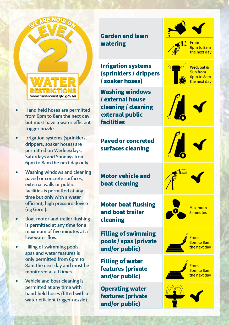 Public Notice of Water Restrictions Fraser Coast Regional Council