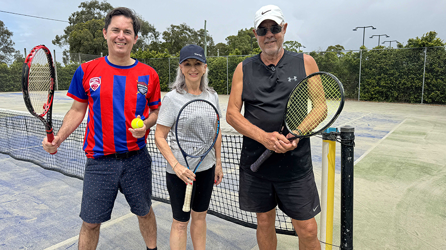 Mayor George Seymour and Cr Michelle Govers at the Hervey Bay &amp; District Tennis Assoc.