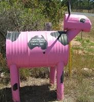 Australiana cottage pink pig statue