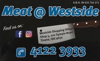 image of meat at westside business card