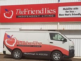 image of friendlies independent living store and van